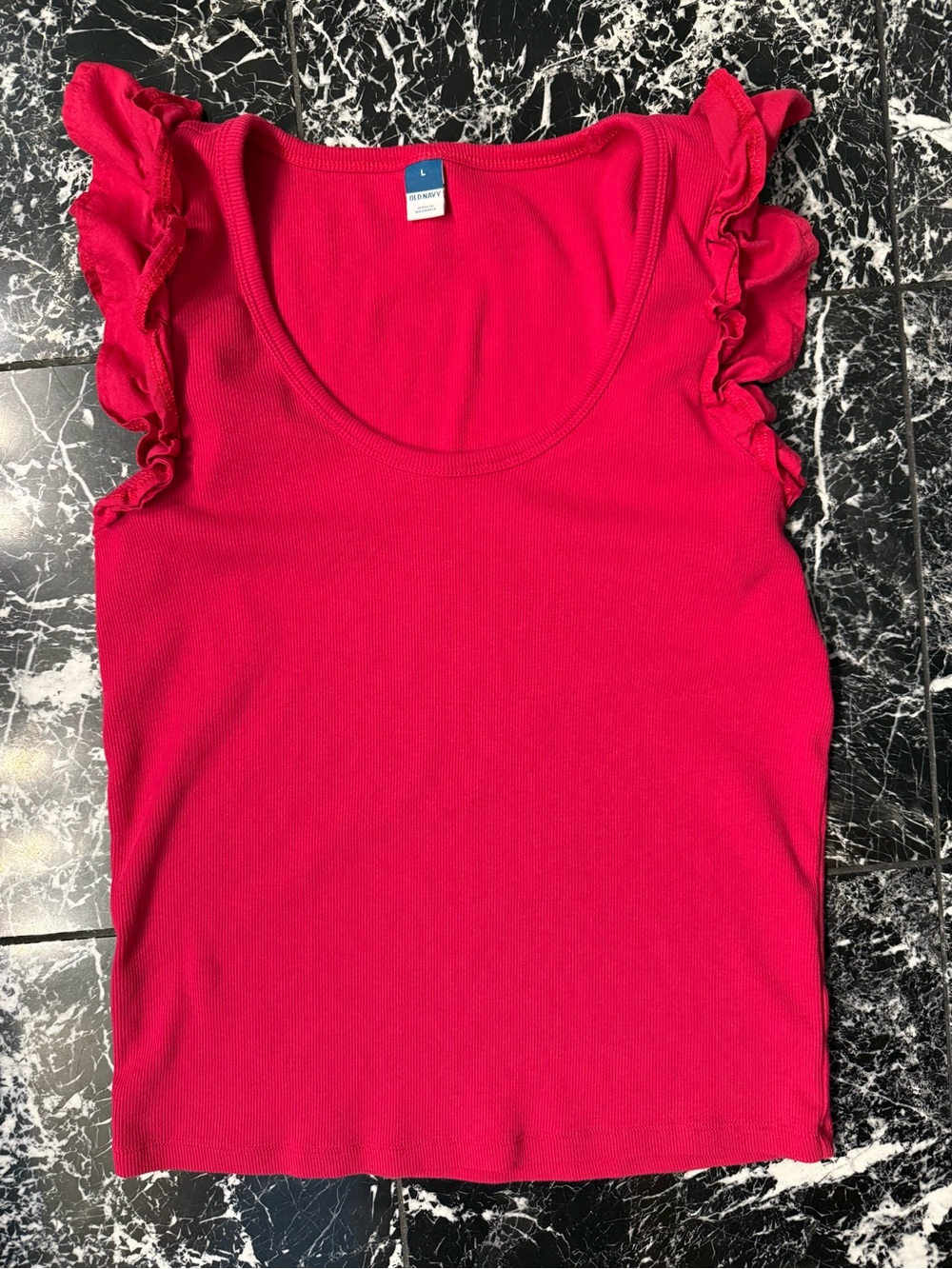 Old Navy Hot Pink Ruffle Sleeve Tank Top
